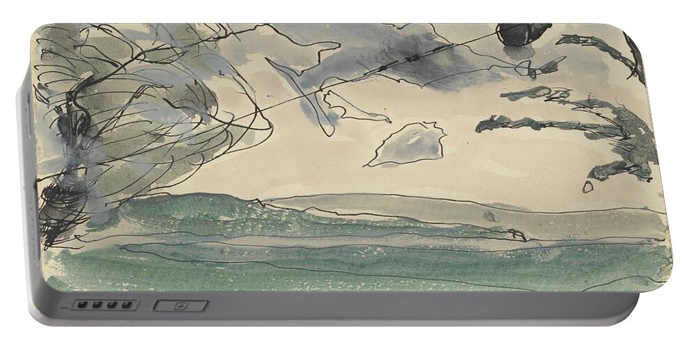 Arthur Dove Portable Battery Charger featuring the painting Seneca Lake by MotionAge Designs