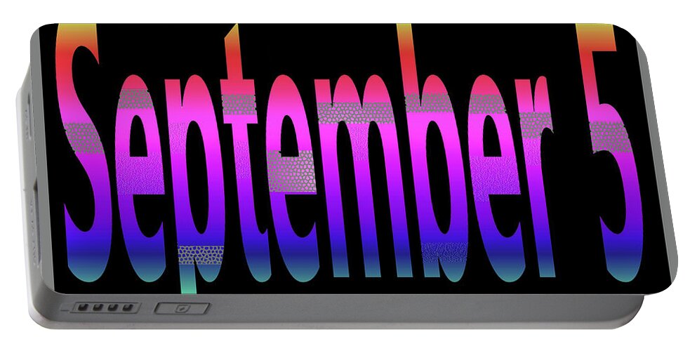 September Portable Battery Charger featuring the digital art September 5 by Day Williams