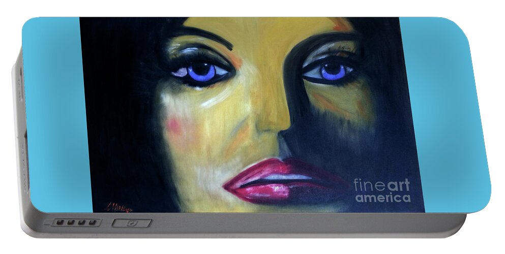 Lady Portable Battery Charger featuring the painting Serengeti Skies by Artist Linda Marie