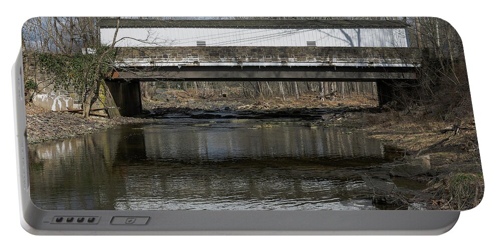 Green Sergeant's Bridge Portable Battery Charger featuring the photograph Sergeantsville Bridge by Steven Richman