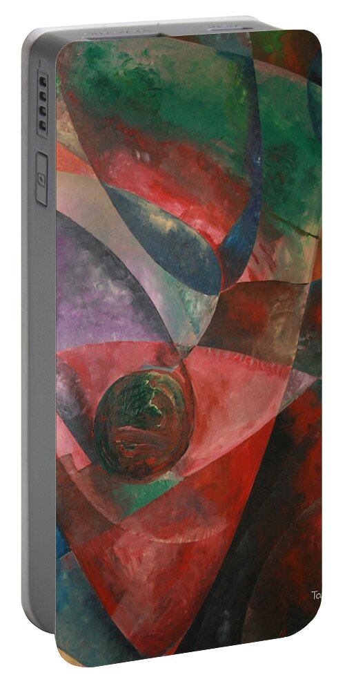Series 1b Portable Battery Charger featuring the painting Series 1B by Obi-Tabot Tabe