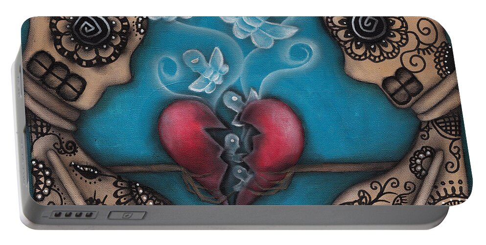Heart Portable Battery Charger featuring the painting Set them Free by Abril Andrade