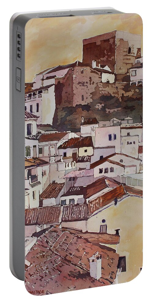 Setenil De Los Bodegas Portable Battery Charger featuring the painting Setenil Fortress by Jenny Armitage