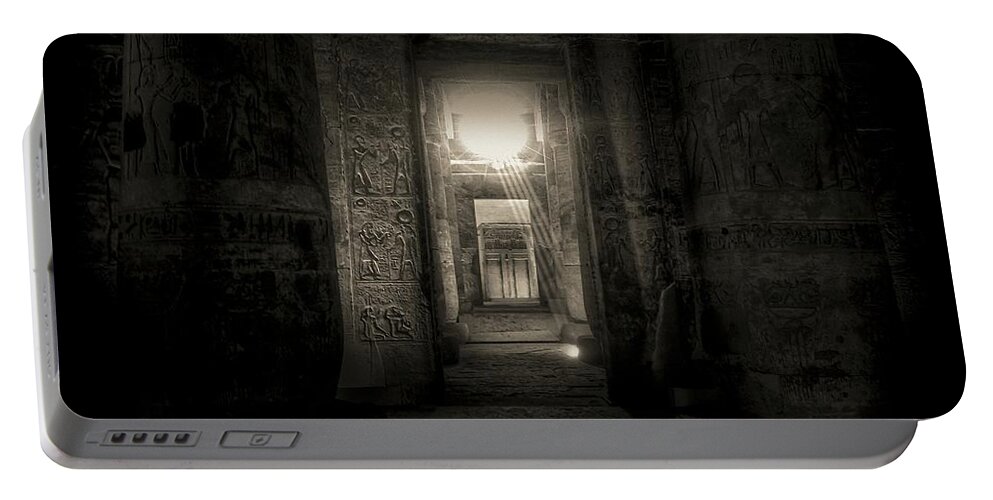 Abydos Portable Battery Charger featuring the photograph Seti I Temple Abydos by Nigel Fletcher-Jones