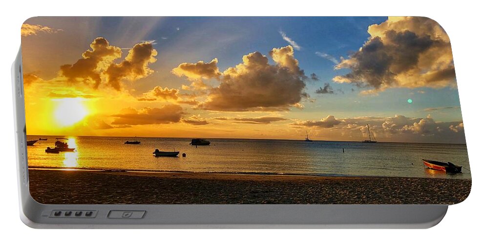 Sunset Portable Battery Charger featuring the photograph Setting Sun by Laura Forde