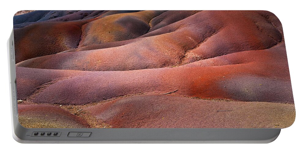 Mauritius Portable Battery Charger featuring the photograph Seven Colored Earth in Chamarel 8. Series Earth Bodyscapes. Mauritius by Jenny Rainbow
