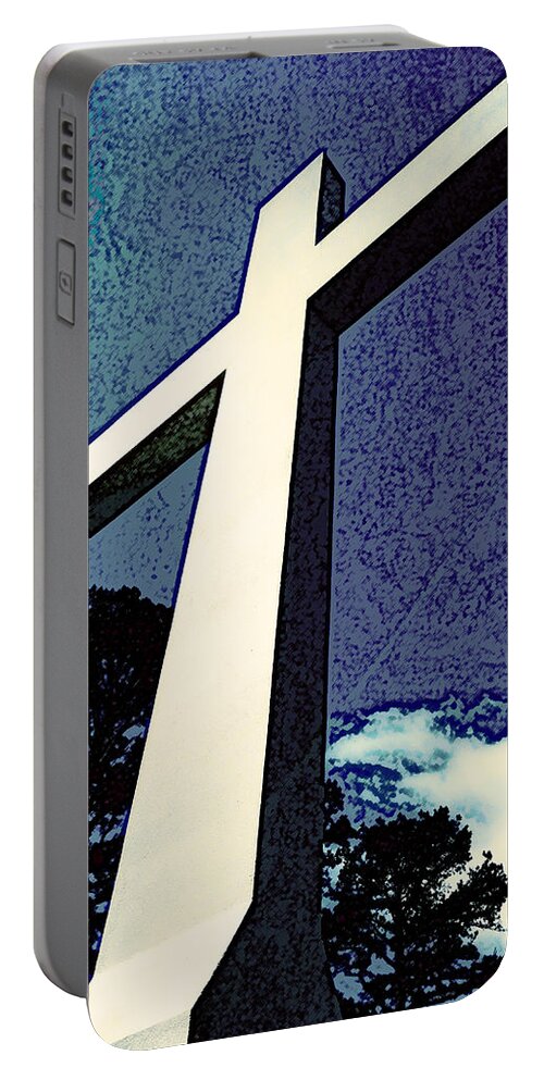 Sewanee Portable Battery Charger featuring the digital art Sewanee Cross by Rod Whyte