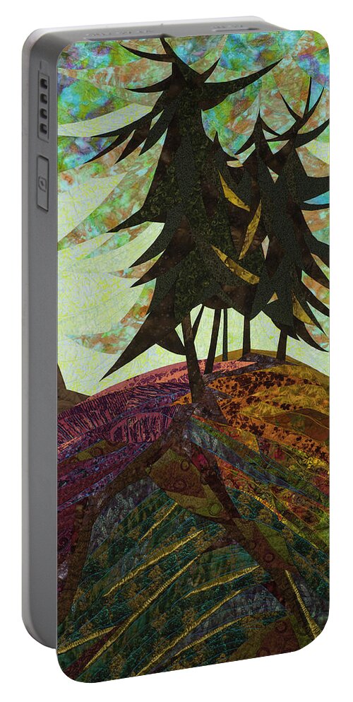 Tree Portable Battery Charger featuring the tapestry - textile Shadow of the Evening by Linda Beach