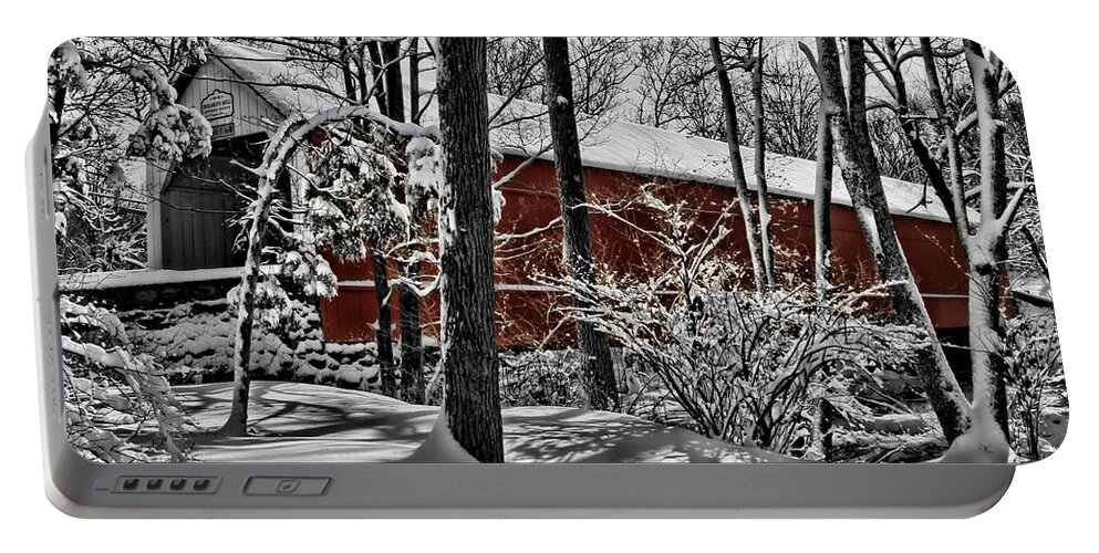 Covered Bridge Portable Battery Charger featuring the photograph Sheard's Mill Covered Bridge 1873 by DJ Florek
