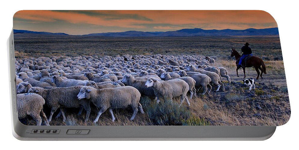 Sheepherder Portable Battery Charger featuring the photograph Sheepherder Life by Movie Poster Prints