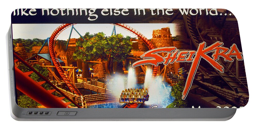 Sheikra Roller-coaster Portable Battery Charger featuring the photograph Sheikra poster add one by David Lee Thompson