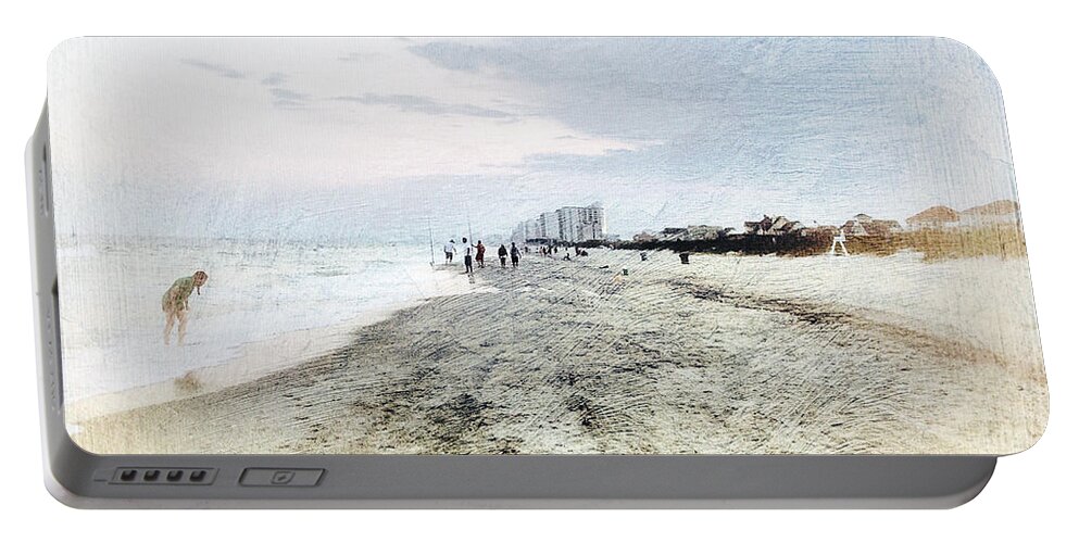 Digital Art Portable Battery Charger featuring the photograph Shell Seeker At North Myrtle Beach by Melissa D Johnston
