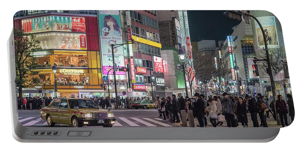 Shibuya Portable Battery Charger featuring the photograph Shibuya Crossing, Tokyo Japan by Perry Rodriguez