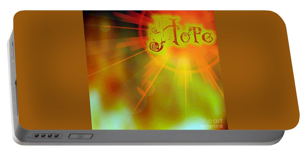 Hope Portable Battery Charger featuring the digital art Shinning Rays Of Hope by Rachel Hannah