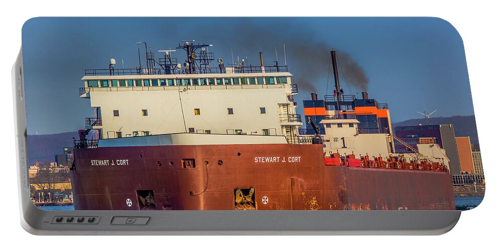 M/v Stewart J Cort Portable Battery Charger featuring the photograph Ship Stewart Cort -9129 by Norris Seward