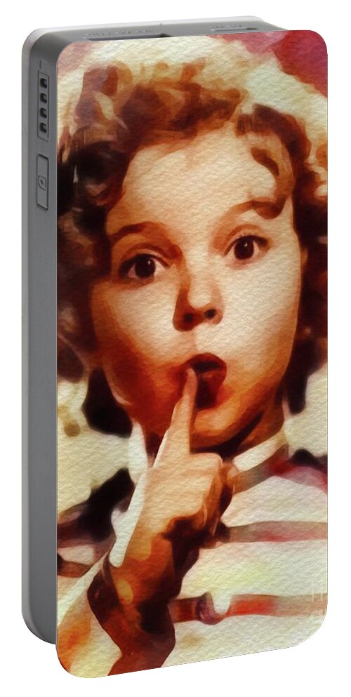 Shirley Portable Battery Charger featuring the painting Shirley Temple, Vintage Movie Star by Esoterica Art Agency