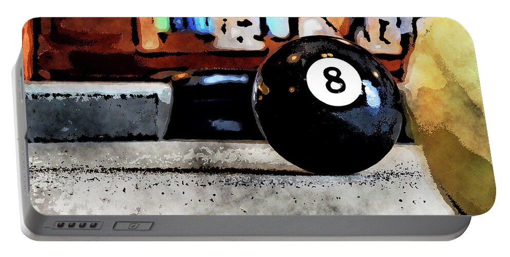 Pool Portable Battery Charger featuring the digital art Shooting For The Eight Ball by Phil Perkins