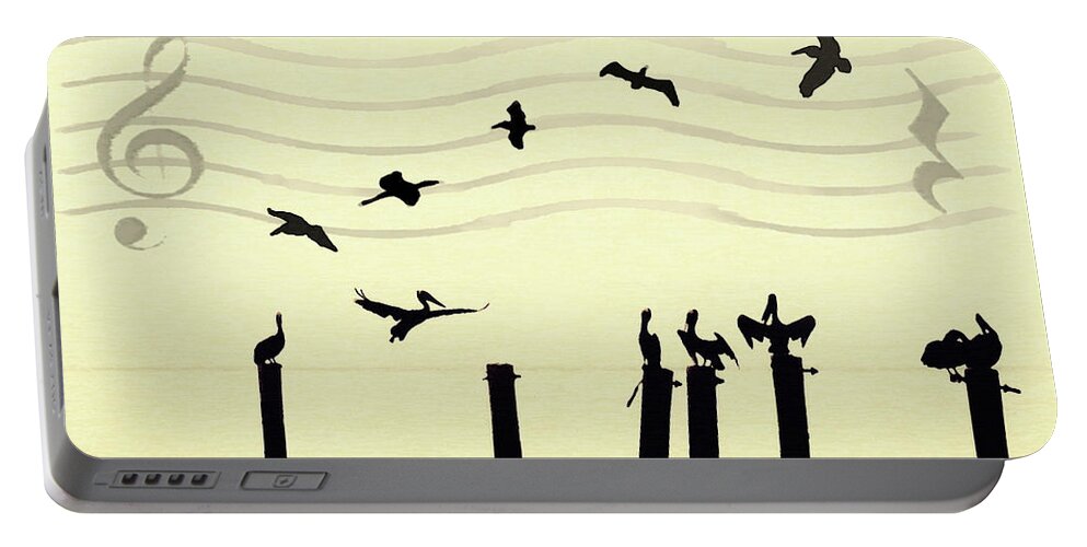 Silhouette Portable Battery Charger featuring the digital art Shore Song by Deborah Smith
