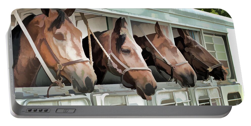 Horse Portable Battery Charger featuring the photograph Show Horses On The Move by Wilma Birdwell