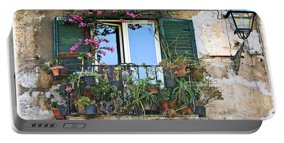 Sicily Portable Battery Charger featuring the photograph Sicilian Balcony by David Birchall
