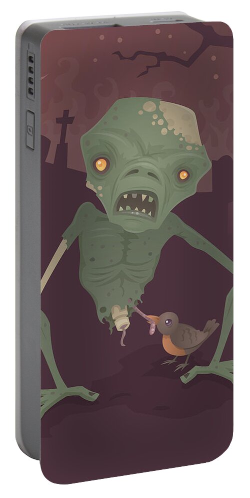Zombie Portable Battery Charger featuring the digital art Sickly Zombie by John Schwegel