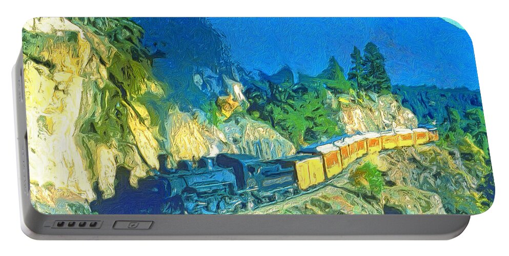 Train Portable Battery Charger featuring the painting Sidewinder by Dominic Piperata