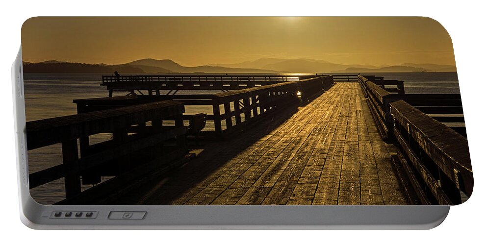 Pier Portable Battery Charger featuring the photograph Sidney Pier by Inge Riis McDonald