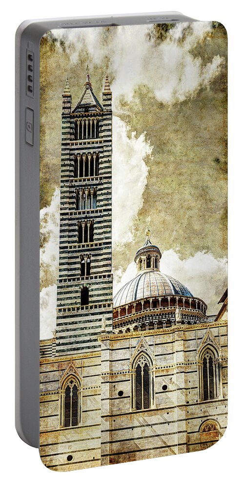 Siena Portable Battery Charger featuring the photograph Siena Duomo tower and cupola by Weston Westmoreland