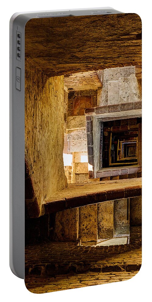 Siena Staircase Portable Battery Charger featuring the photograph Siena - Staircase Of Torre Mangia by Weston Westmoreland