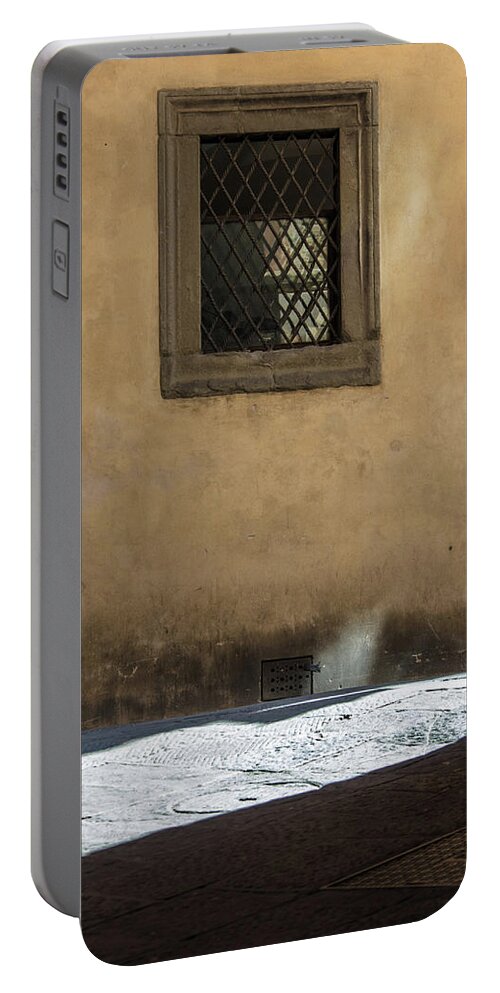 Canon Portable Battery Charger featuring the photograph Siena Window with Shadow by John McGraw