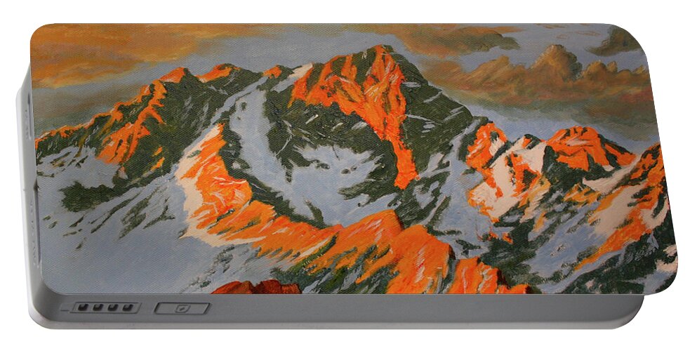 Sierra's Portable Battery Charger featuring the painting Sierra's by Terry Frederick