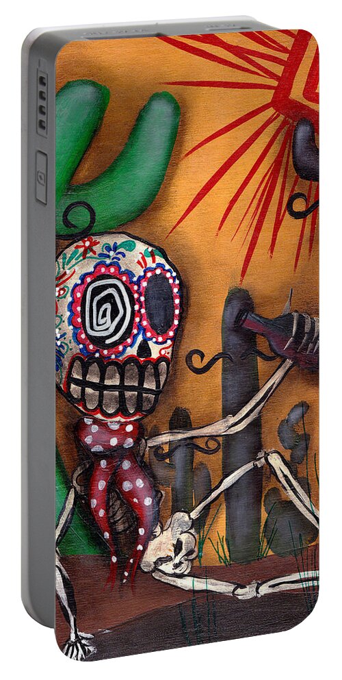 Day Of The Dead Portable Battery Charger featuring the painting Siesta by Abril Andrade