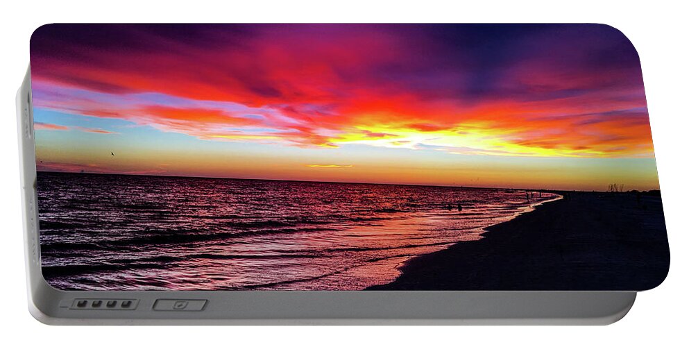 Sunset Portable Battery Charger featuring the photograph Siesta Key Sunset by Matt Sexton