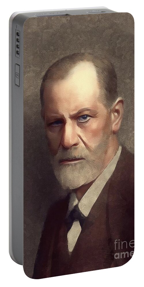 Sigmund Portable Battery Charger featuring the painting Sigmund Freud, Neurologist by Esoterica Art Agency