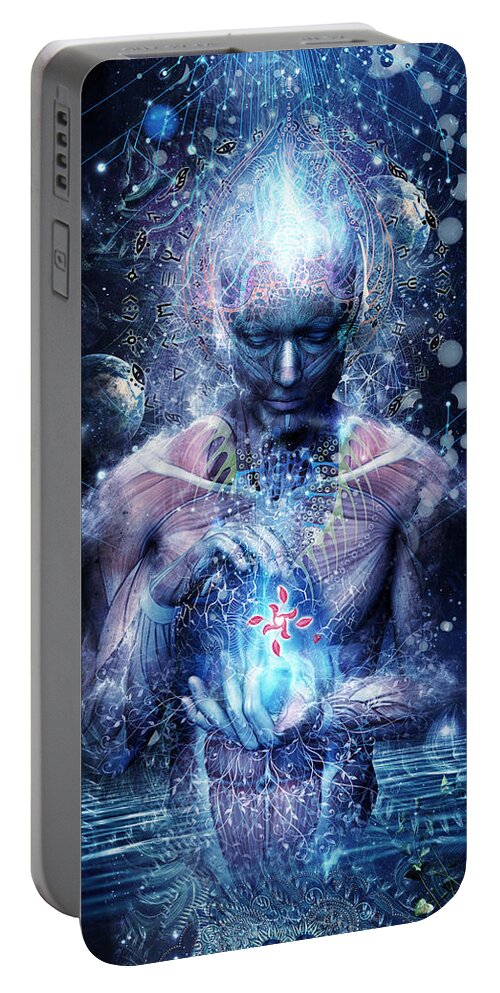 Spiritual Portable Battery Charger featuring the digital art Silence Seekers by Cameron Gray