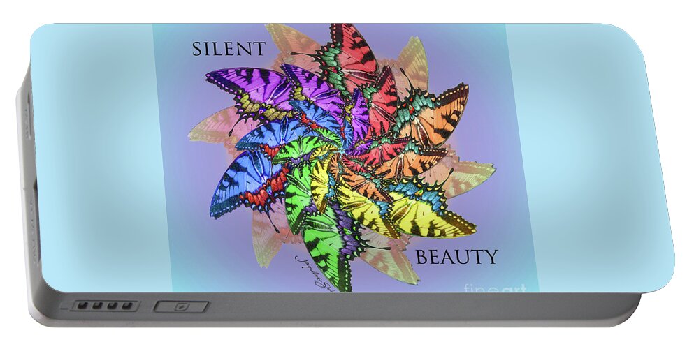 Butterfly Portable Battery Charger featuring the digital art Silent Beauty by Jacqueline Shuler