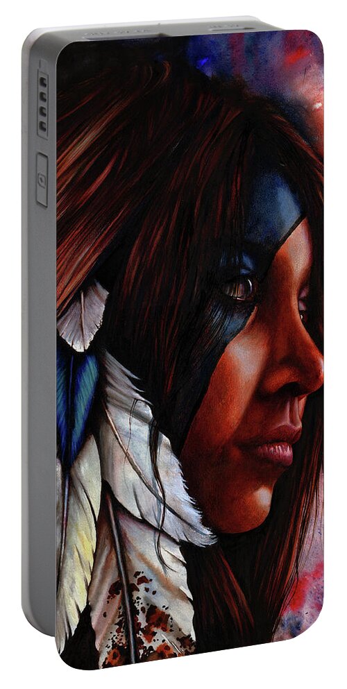Native Portable Battery Charger featuring the painting Silent Grace by Peter Williams
