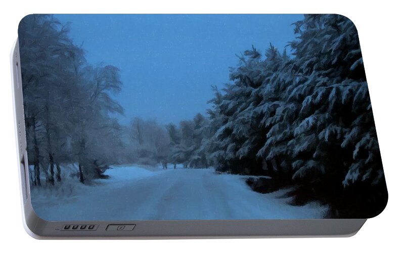 Snow Portable Battery Charger featuring the photograph Silent Winter Night by David Dehner