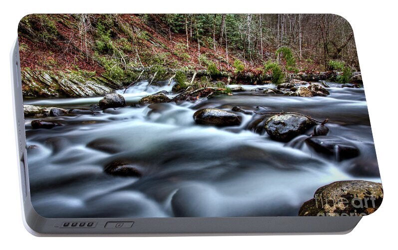 River Portable Battery Charger featuring the photograph Silky Smooth by Douglas Stucky