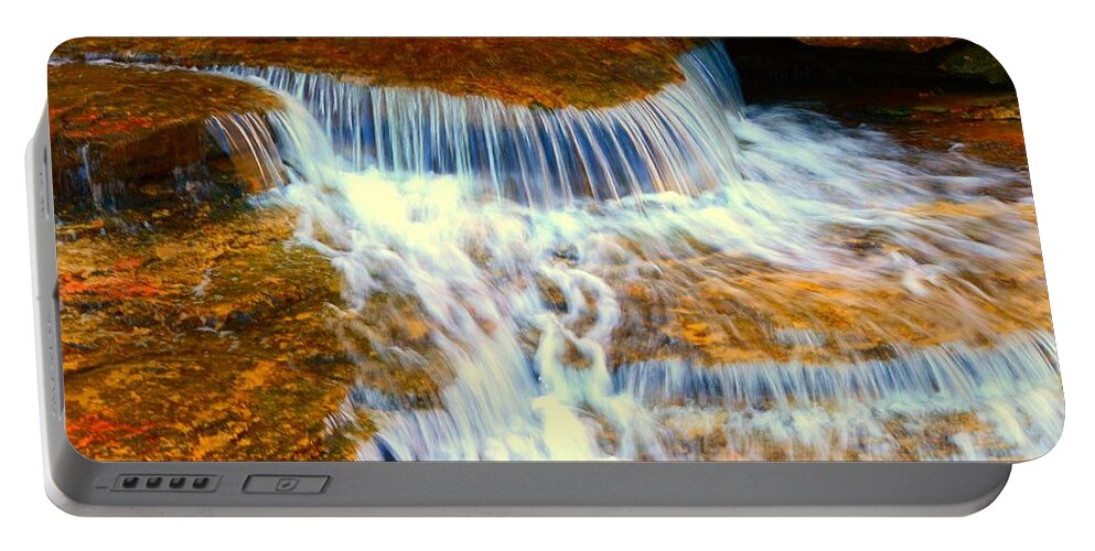 Gentle Waterfall Portable Battery Charger featuring the photograph Silky Waters by Stacie Siemsen