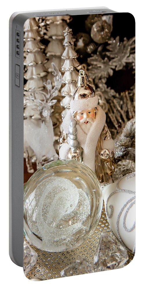 Silver Portable Battery Charger featuring the photograph Silver Christmas by KG Thienemann