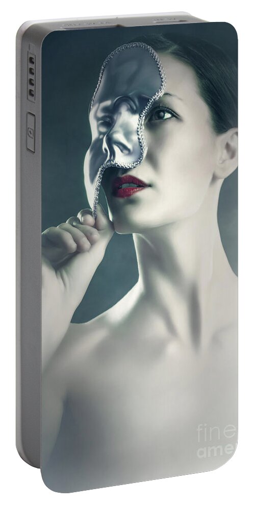 Fashion Portable Battery Charger featuring the photograph Silver face by Dimitar Hristov