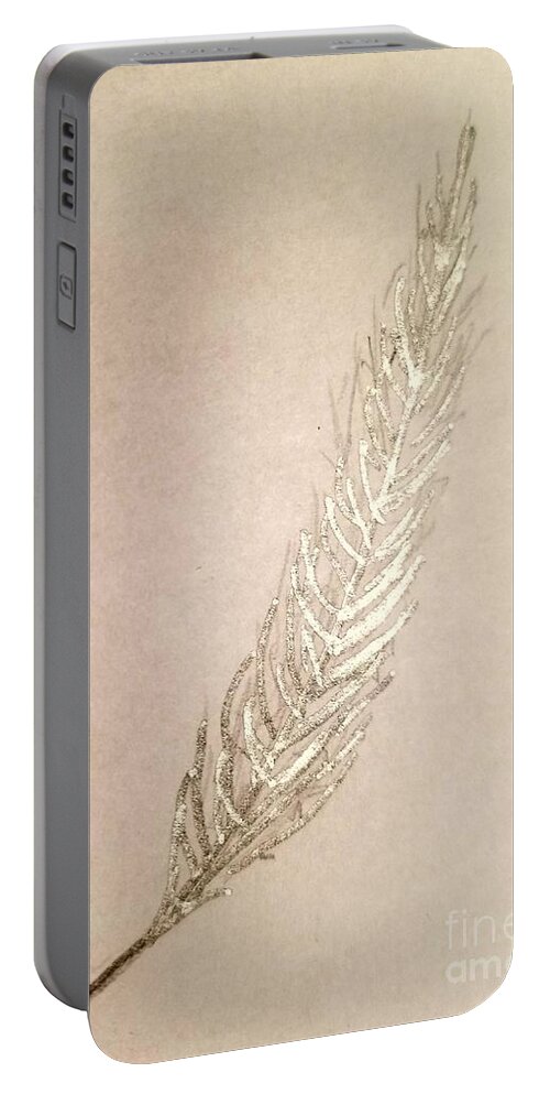  Portable Battery Charger featuring the painting Golden Phoenix by Margaret Welsh Willowsilk