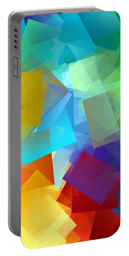 Abstract Portable Battery Charger featuring the digital art Simple Cubism Abstract 155 by Chris Butler