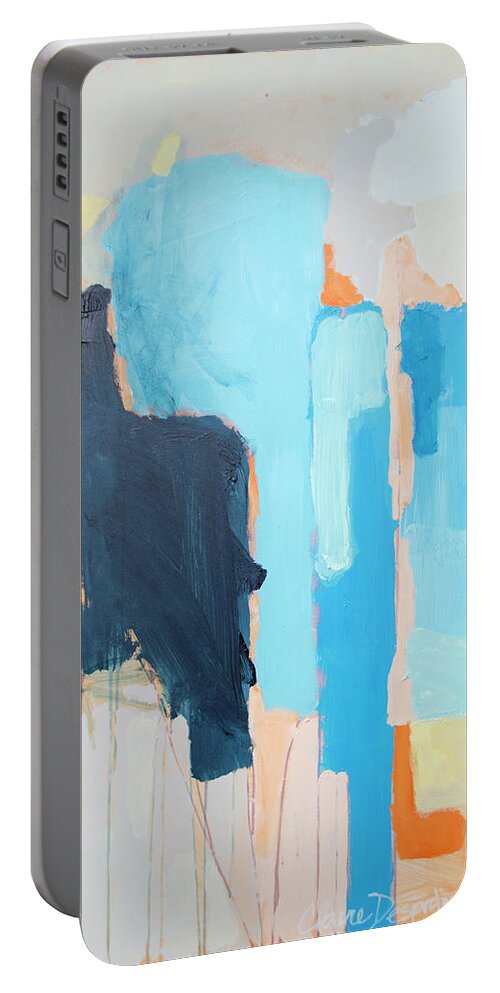 Abstract Portable Battery Charger featuring the painting Simple Fig by Claire Desjardins