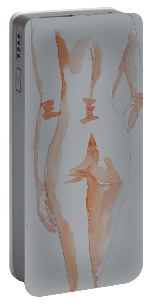 Nude Portable Battery Charger featuring the painting Simple Nude by Beverley Harper Tinsley