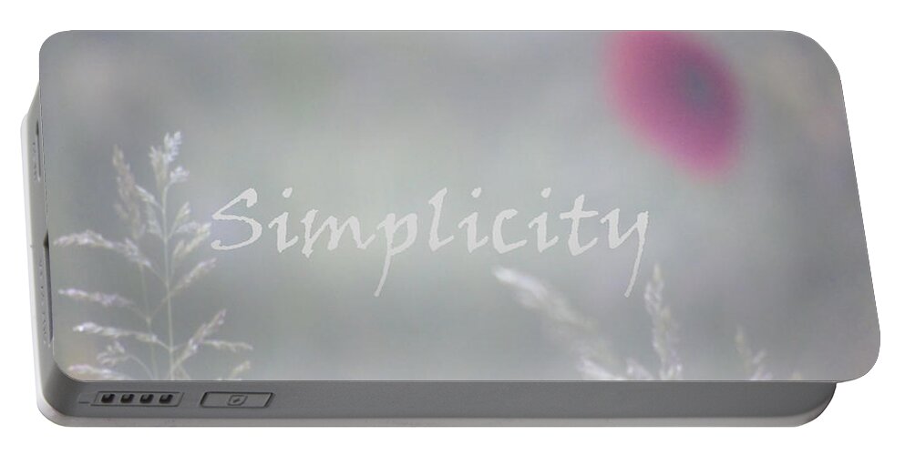 Simplicity Portable Battery Charger featuring the photograph Simplicity Misty Poppy by Barbara St Jean