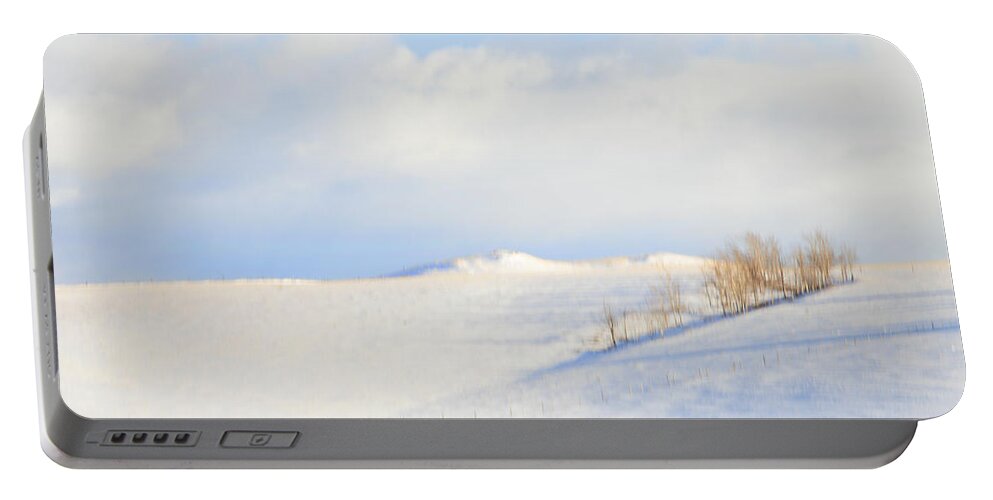 Minimalism Portable Battery Charger featuring the photograph Simply Snow Landscape by Theresa Tahara