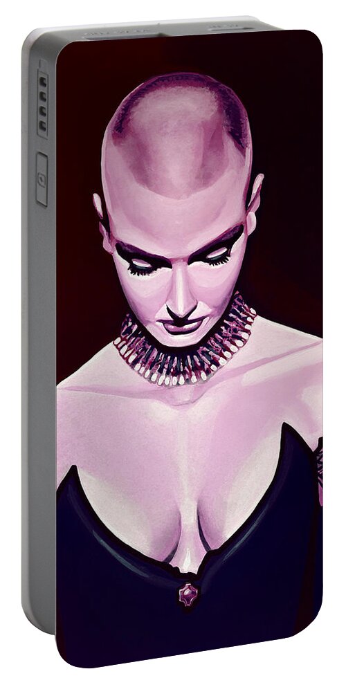 Sinead Oconnor Portable Battery Charger featuring the painting Sinead O'Connor by Paul Meijering