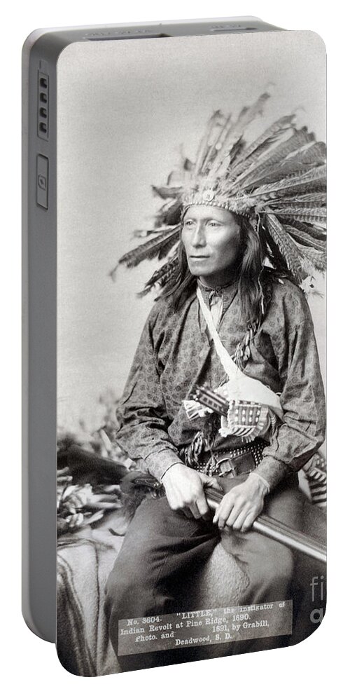 1890 Portable Battery Charger featuring the photograph Sioux Leader, 1891 by Granger